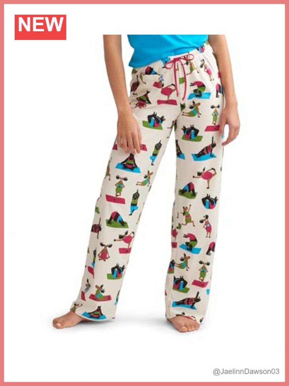 Little Blue House Womens 100% Cotton Jersey Pajama Pants Relaxed Fit Sleepwear